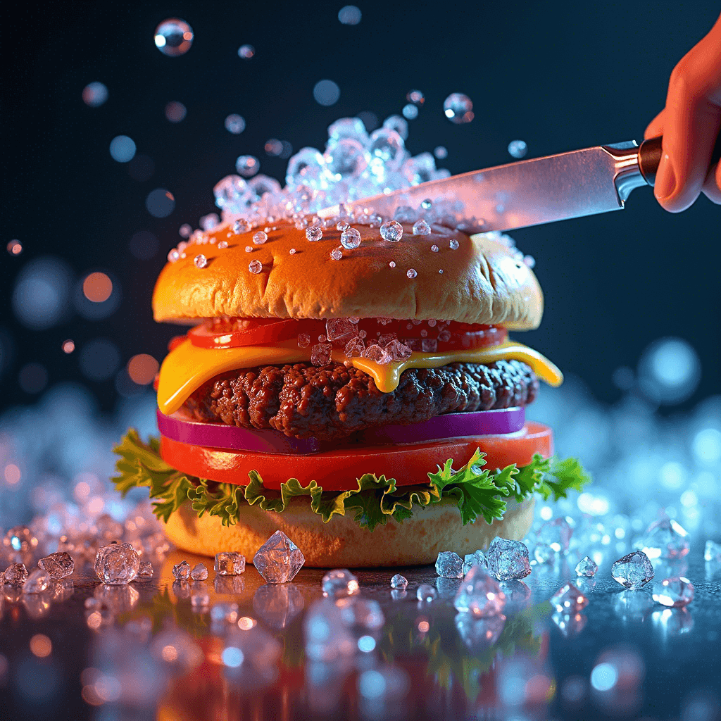 Crystal Burger Cutting